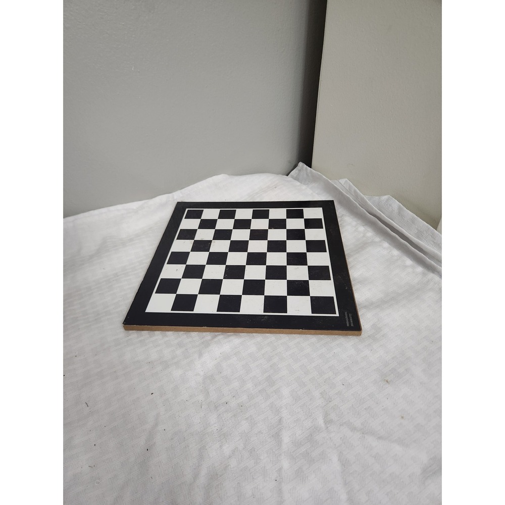 Vintage Wood Chess Checkers Board Black White Square Game Board RMSH USA Inc